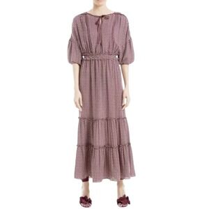 Max Studio Vintage Inspired Puff Sleeve Cottagecore‎ Boho Tier Maxi Dress XS